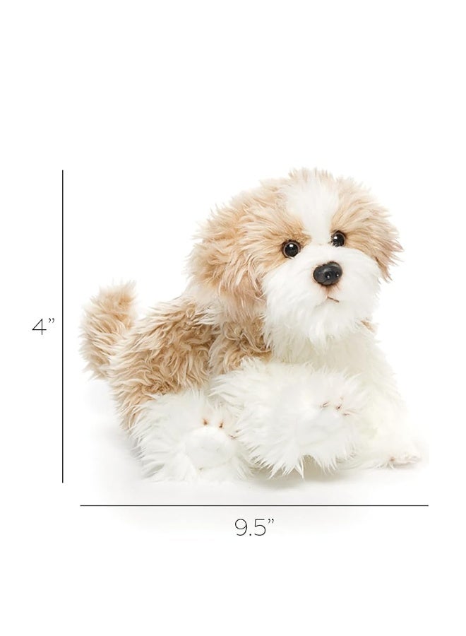 DEMDACO Small Maltipoo Dog Curly Light Brown White Children's Plush Stuffed Animal Toy