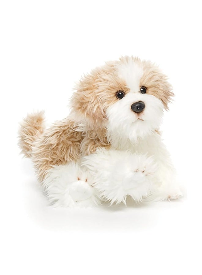 DEMDACO Small Maltipoo Dog Curly Light Brown White Children's Plush Stuffed Animal Toy