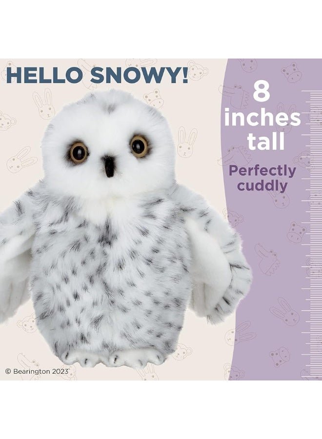 Bearington Snowy The Owl Stuffed Animal, 8 Inch Plush Owl