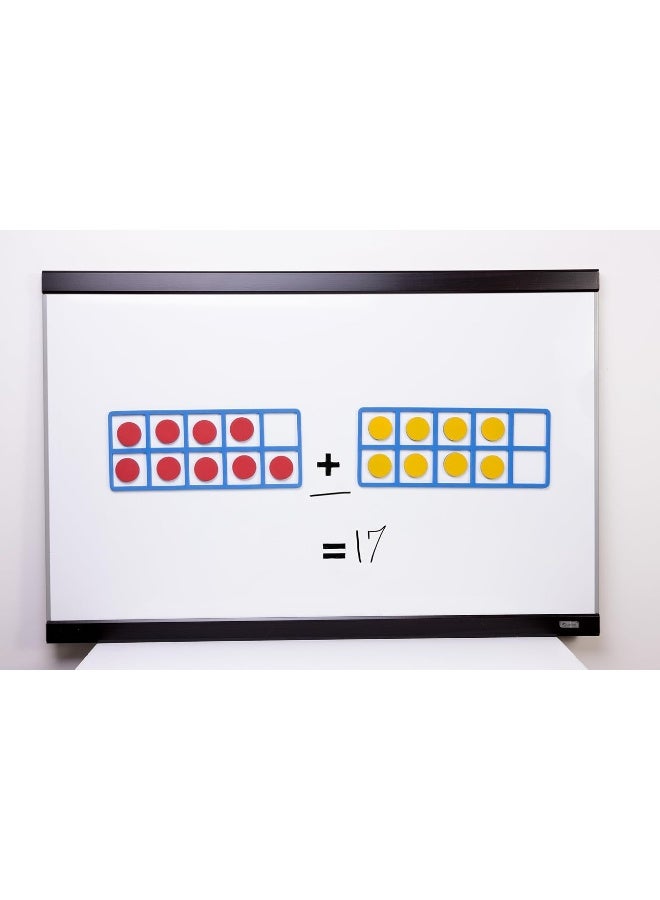 LEARNING ADVANTAGE Giant Magnetic Foam Ten Frames - In Home Learning Manipulative for Early Math - 2 Frames with 20 Disks - Teach Number Concepts, Addition and Subtraction