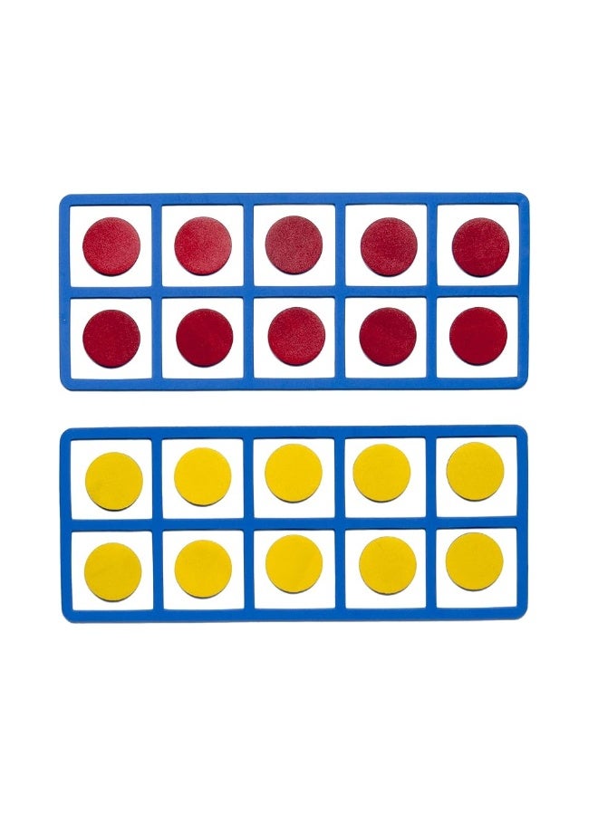 LEARNING ADVANTAGE Giant Magnetic Foam Ten Frames - In Home Learning Manipulative for Early Math - 2 Frames with 20 Disks - Teach Number Concepts, Addition and Subtraction