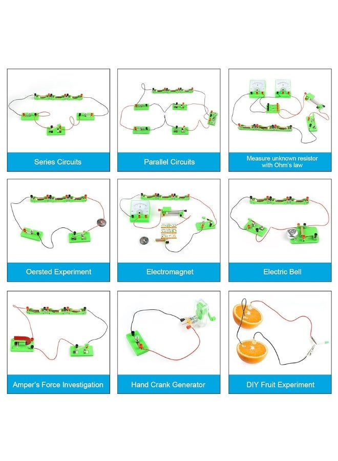 Sntieecr STEM Physics Electric Circuit Learning Starter Kit, Science Lab Basic Electricity Magnetism Experiment Education Kits for Junior Senior High School Students Electromagnetism Exploration