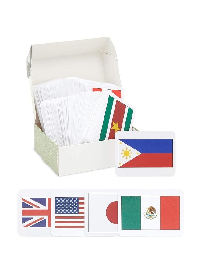 BLUE PANDA 205 Countries of The World Flags Flash Cards for Education - Kids Geography Country Flashcards with Continent and Capital (2.5 x 3.5 in)