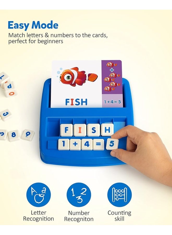 Coogam Matching Letter Game, Alphabet Spelling Reading Flash Cards, Math Number Words Puzzle Montessori Early Learning Educational Gift Toys for 3 4 5 Year Old Kids