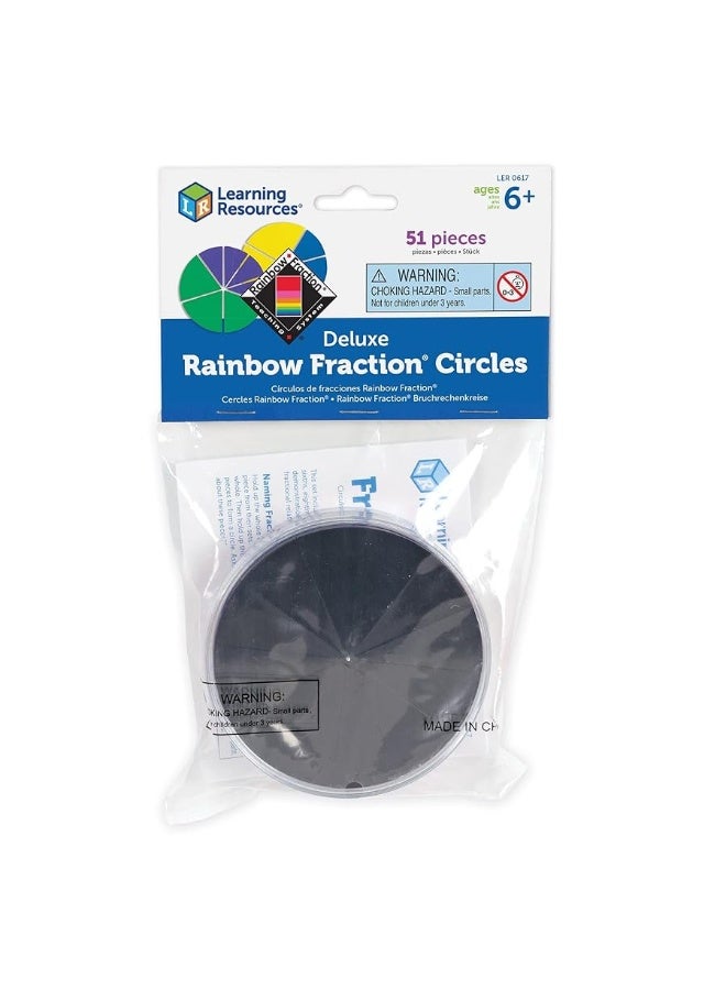 Learning Resources Rainbow Fractions Deluxe Circles with Storage, 9 Circles, Ages 6+, Multicolor (LER0617)