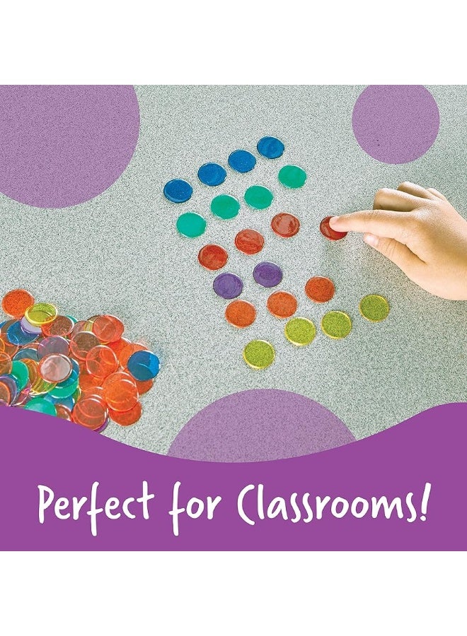 Learning Resources Transparent Color Counting Chips  250 Pieces Ages 5 Math Counters for Kids Counting Chips Perfect for Bingo GamesBack to School SuppliesTeacher Supplies