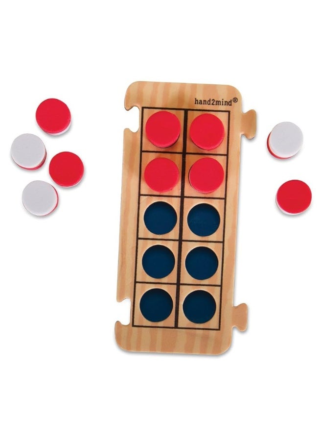 hand2mind Foam RekenRods Ten Frame Boards, Subitizing Math Games, Ten Frame Math Manipulatives, Counting Manipulatives, 10 Frame Math, Rekenrek for Kids Math (4 Ten Frames and 40 Math Counters)