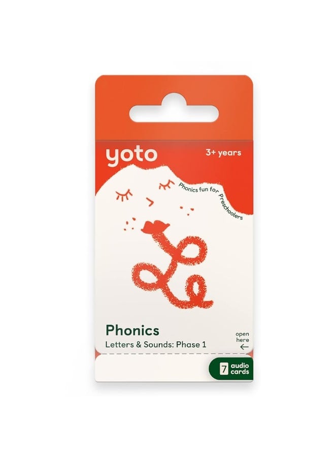 Yoto Phonics Letters  Sounds Phase 1  Kids 7 Educational Audio Cards for Use Player Mini Bluetooth Speaker Fun Interactive Learning Activities for Preschool Ages 3