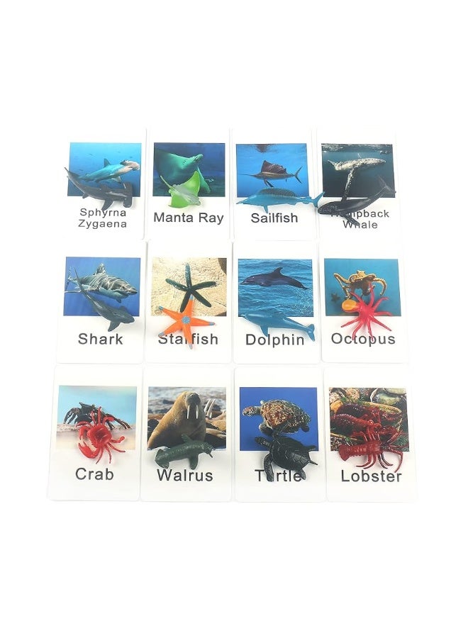 MEROCO Montessori Animal Match Game Cards Marine Animal Matching Montessori Language Materials Toddlers Preschool Educational Learning Toys NEWT011