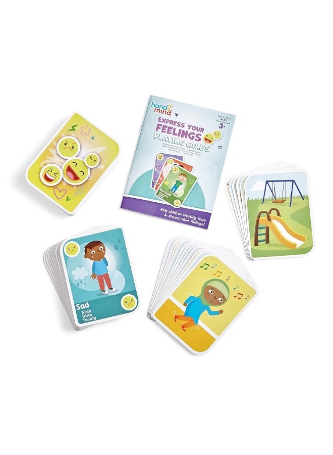 hand2mind Express Your Feelings Playing Cards, Emotions Cards, Flash Cards for Toddlers, Kids Card Games, Play Therapy Toys, Therapy Games, Social Emotional Learning Activities, Social Skills Games
