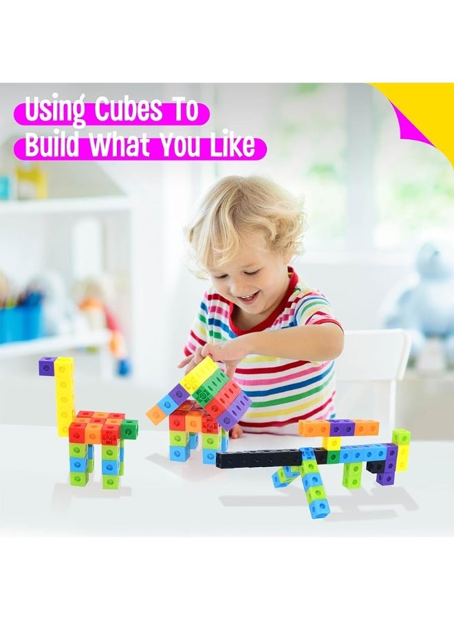 SpriteGru Math Linking Cubes, Set of 100 Math Cubes Manipulative Connecting and Counting Snap Blocks for Early Math and Construction, Educational Toy for Preschool, Kindergarten, Homeschool