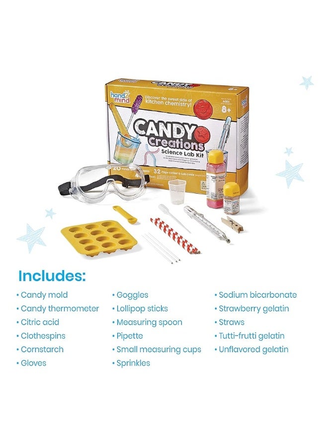 hand2mind Candy Creations Science Lab Kit, Make Lollipops, Gelatin and Candy Molds, Candy Making Kit for Kids, Gummy Bear Maker, Food Science Kit, Homeschool Supplies, 20 Hands-On Activities