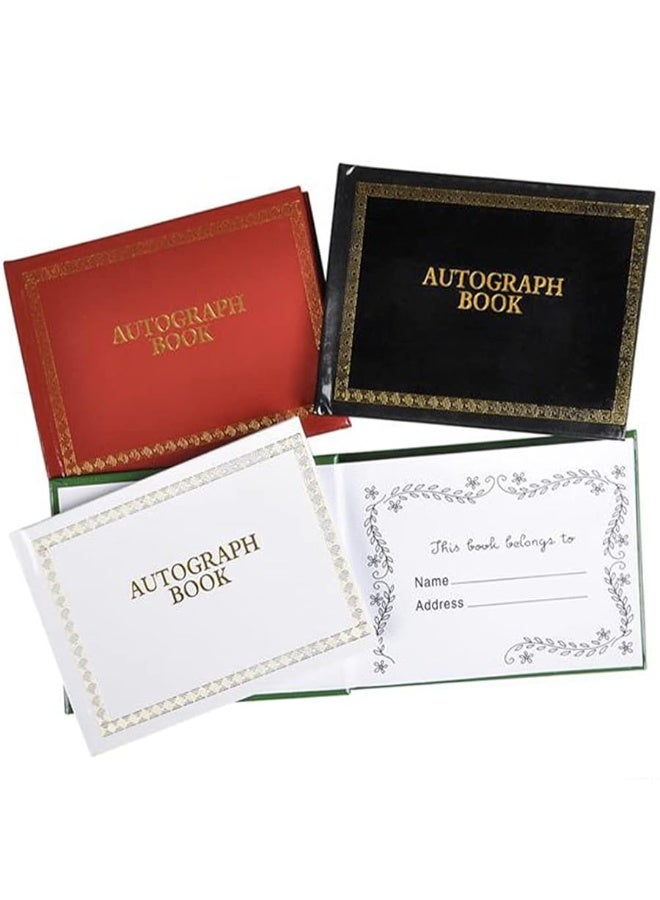 ArtCreativity Autograph Books for Kids, Set of 4, Autograph Booklets with Unruled Colored Pages, Birthday Party Favors and Stationery Prizes for Kids, Collect Signatures and Memories in Style