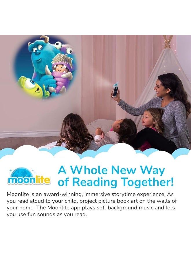 Moonlite Storytime Monsters Inc Storybook Reel, A Magical Way to Read Together, Digital Story for Projector, Fun Sound Effects, Learning Gifts for Kids Ages 1 Year and Up