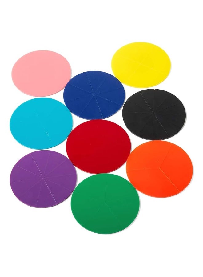 hand2mind Plastic Rainbow Fraction Circles, Fraction Manipulatives, Unit Fraction, Rainbow Circle Math Manipulatives, Fraction Games, Montessori Math, Homeschool Supplies (Set of 51)