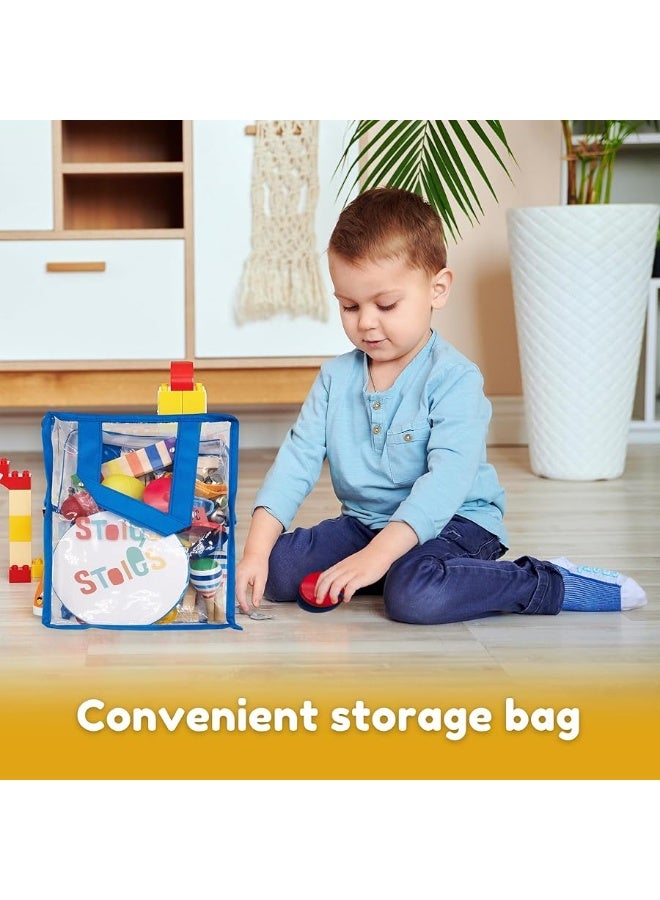 STOIE'S 15 pcs Kids Musical Instruments Set Toddler Musical Instruments for Kids Music Toys Wooden Baby Instruments for Kids Ages 3-5 Montessori Toys