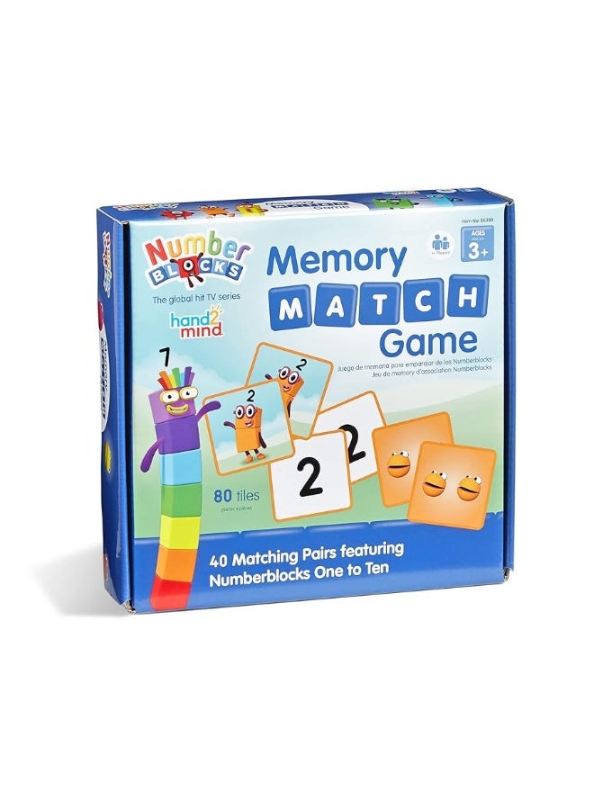 hand2mind Numberblocks Memory Match Game, Memory Card Game, Matching Games for Toddlers, Tile Game, Preschool Math Games for Kids Ages 3-5, Number Toys, Counting Toys, Toddler Learning Activities