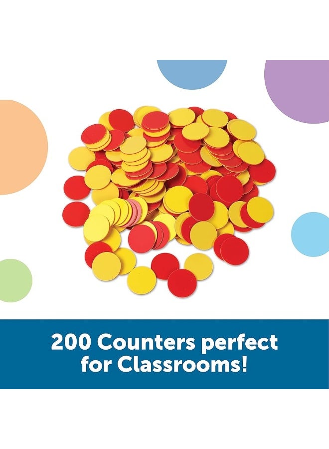 Learning Resources Two-Color Counters, Set of 200, Ages 5+, Grades K+, Educational Counting Sorting and Patterning, Family Counters,Back to School Supplies,Teacher Supplies