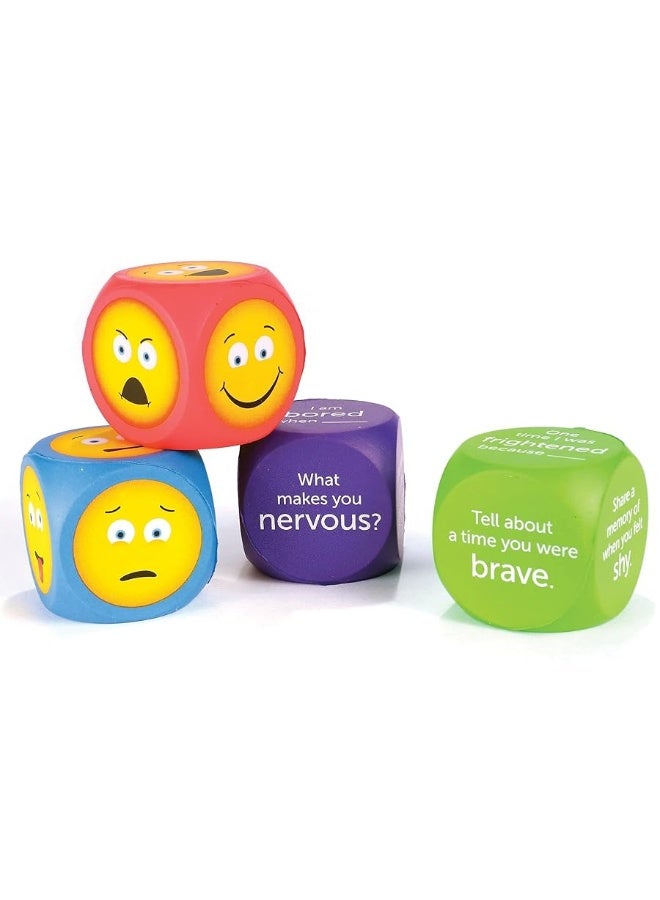 Learning Resources Soft Foam Emoji Cubes Set of 4 Ages 3 Conversation Cubes for Kids Social Emotional Learning