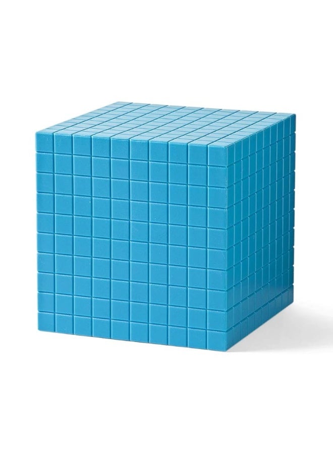 hand2mind Blue Plastic Base Ten Blocks Cube, Place Value Blocks, Counting Cubes for Kids Math, Base Ten Blocks Classroom Set, Math Blocks Kindergarten, Base 10 Math Manipulatives (Set of 1)