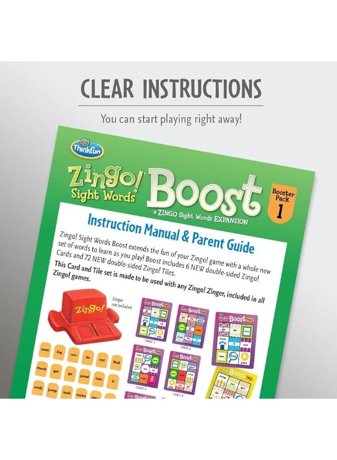 Think Fun Zingo! Sight Words Boost â€“ Expansion Pack for Your Zingo! Game for Ages 4 and Upâ€‹, Multiple (76472)