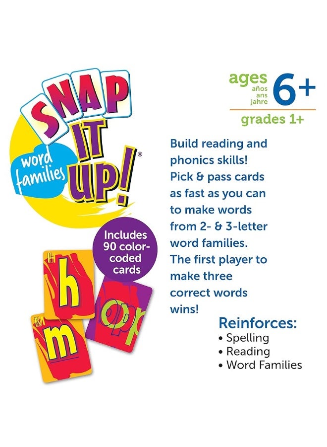 Learning Resources Snap It Up Phonics  Reading Card Game HomeschoolReading Game 90 Cards Included Ages 6