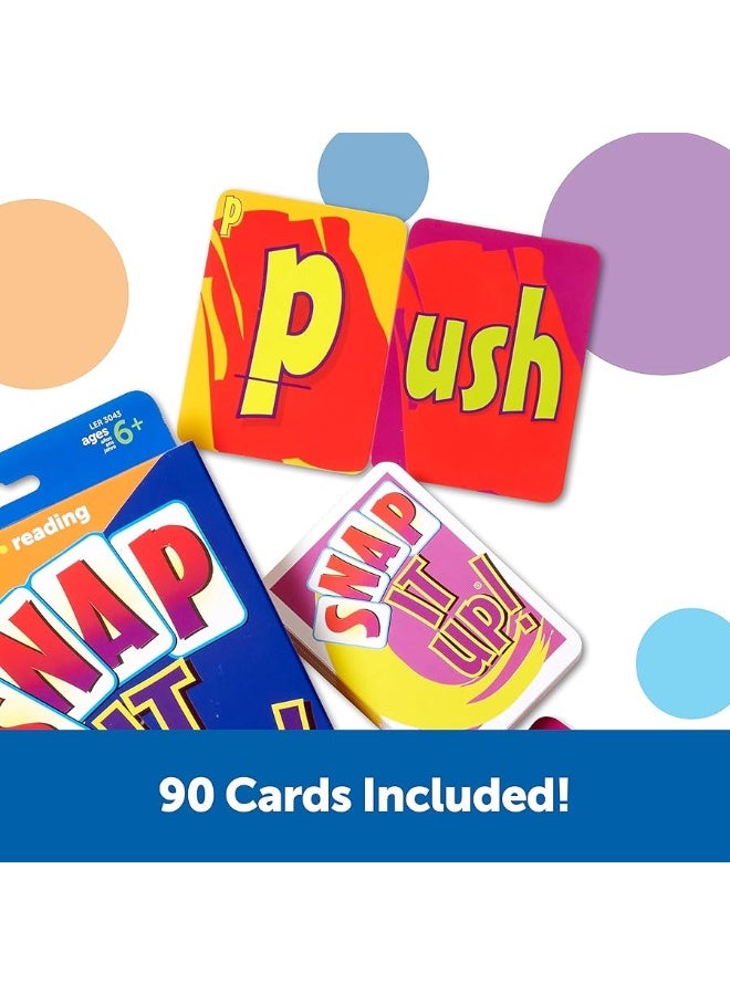 Learning Resources Snap It Up Phonics  Reading Card Game HomeschoolReading Game 90 Cards Included Ages 6