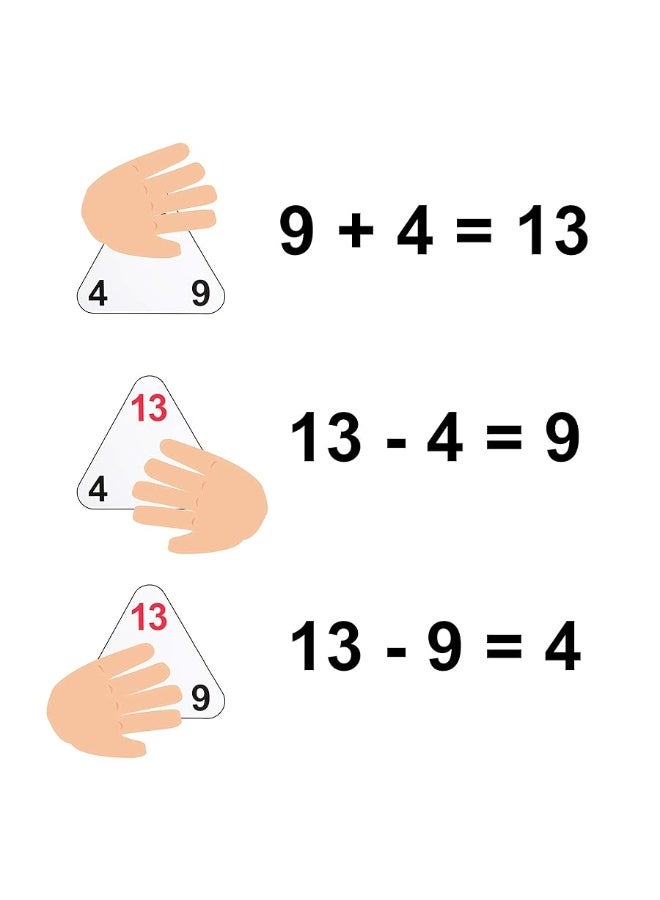 LEARNING ADVANTAGE Original Triangle Flash Cards - Addition and Subtraction - Set of 20 - In-Home Learning - Math Flash Cards