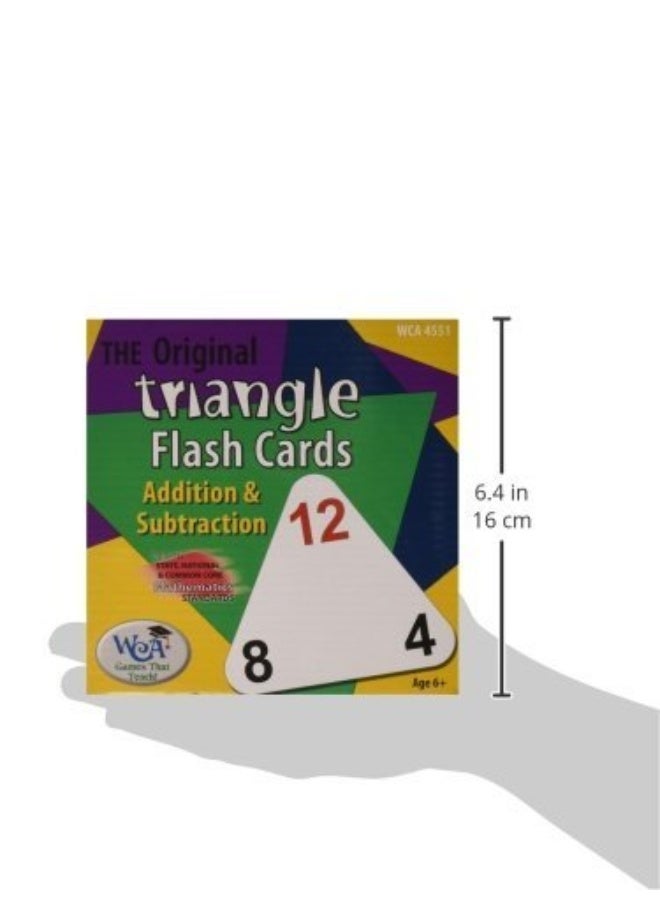 LEARNING ADVANTAGE Original Triangle Flash Cards - Addition and Subtraction - Set of 20 - In-Home Learning - Math Flash Cards