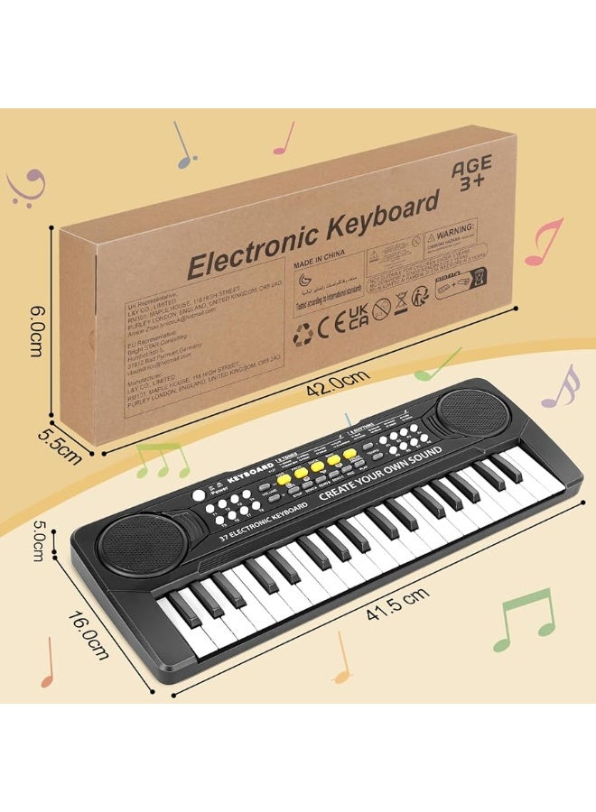 Kids Keyboard Piano - 37 Keys Piano Toys for Kids 3+ Year Old Beginners, Portable Electronic Piano with Microphone Educational Musical Toy for 3 4 5 6 7 8 Year Old Boys Girls Gifts