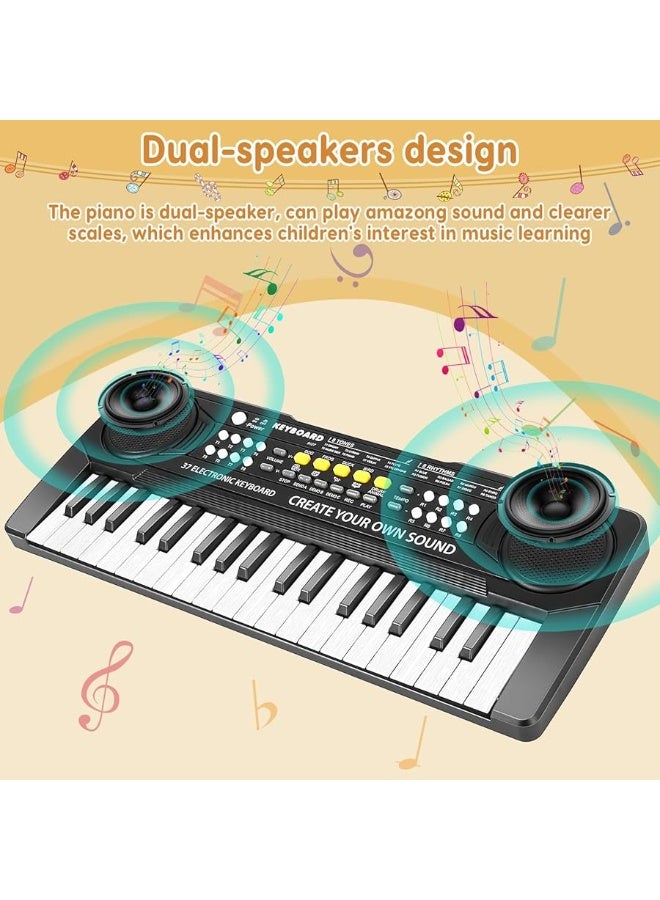 Kids Keyboard Piano - 37 Keys Piano Toys for Kids 3+ Year Old Beginners, Portable Electronic Piano with Microphone Educational Musical Toy for 3 4 5 6 7 8 Year Old Boys Girls Gifts
