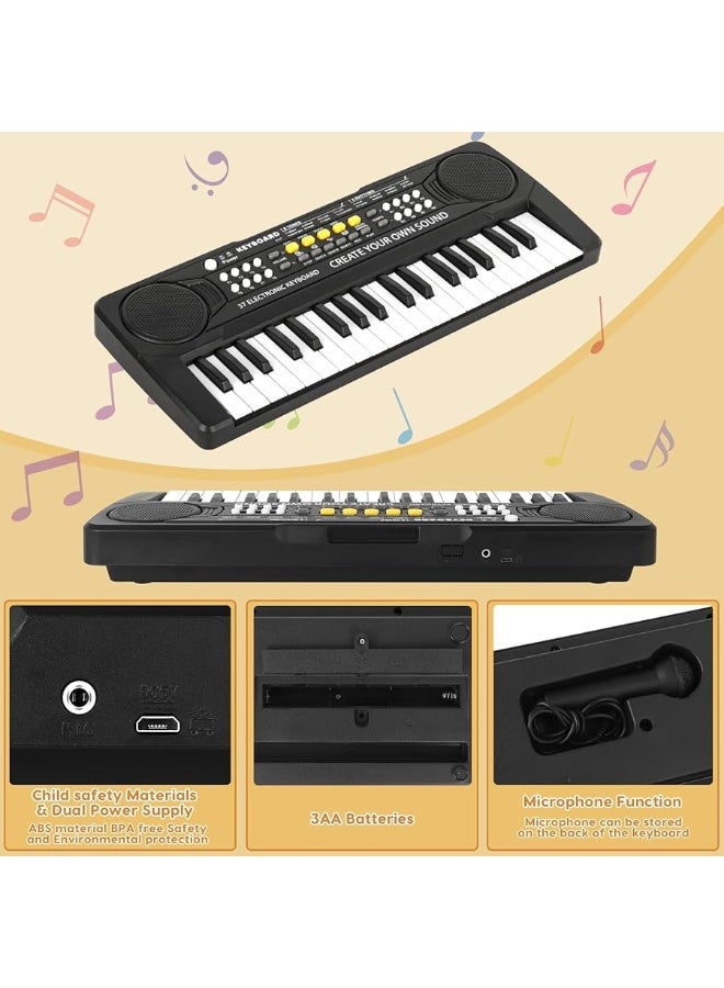 Kids Keyboard Piano - 37 Keys Piano Toys for Kids 3+ Year Old Beginners, Portable Electronic Piano with Microphone Educational Musical Toy for 3 4 5 6 7 8 Year Old Boys Girls Gifts