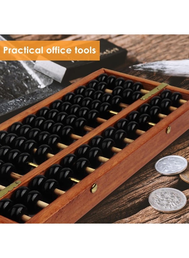 Vintage Chinese Wooden Abacus Soroban Arithmetic Calculating Tool