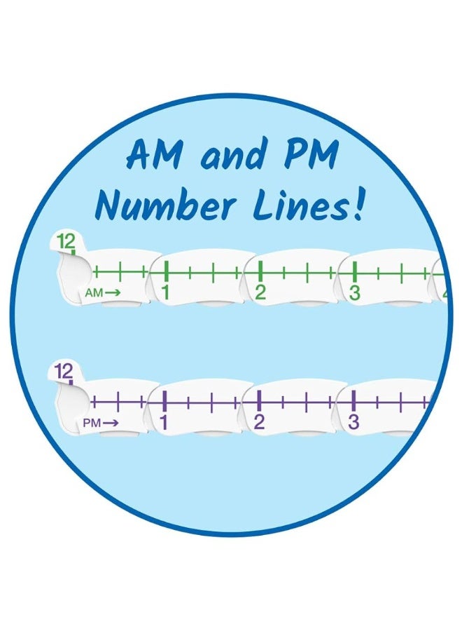 hand2mind Advanced NumberLine Clockâ„¢ for Kids Learning to Tell Time, Math Manipulatives for Telling Time, Analog Clock for Kids Learning, Learning to Tell Time Clock, Homeschool Supplies (1 Pack)