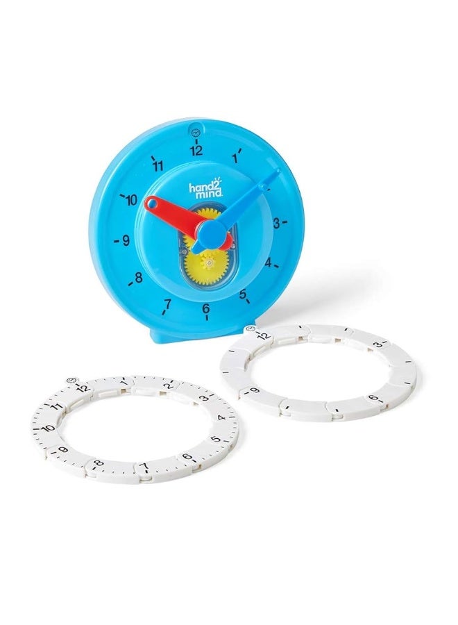 hand2mind Advanced NumberLine Clockâ„¢ for Kids Learning to Tell Time, Math Manipulatives for Telling Time, Analog Clock for Kids Learning, Learning to Tell Time Clock, Homeschool Supplies (1 Pack)