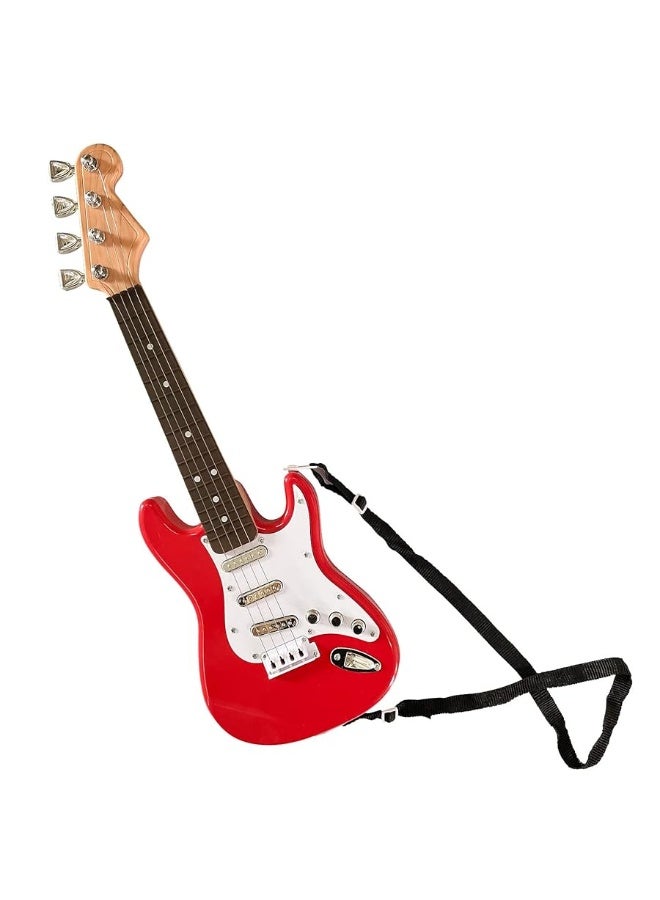 16 inch Mini Guitar Toy for Kids,Portable Electronic Red Guitar Musical Instrument Toy, Birthday Gifts for Beginner Children Toddler Boys Girls Age 3-6