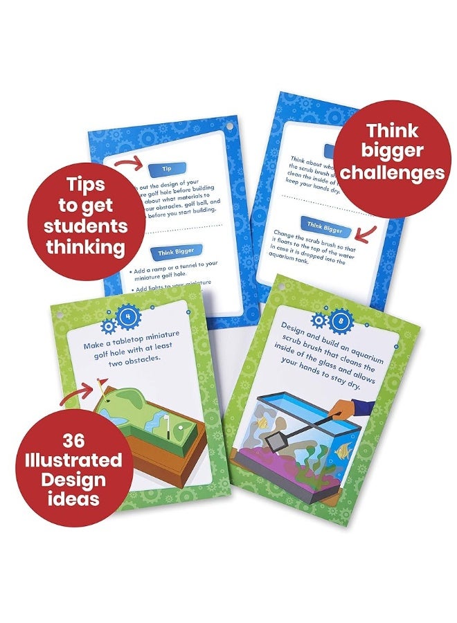 hand2mind Makerspace Task Cards STEM Learning Cards for Kids Grade 35 36 STEM Activities Kids Building Projects Learning Cards Educational Toys Fun Ideas on What to Build Classroom Supplies