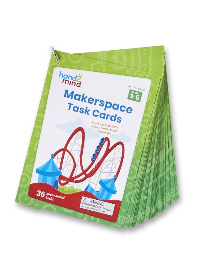 hand2mind Makerspace Task Cards STEM Learning Cards for Kids Grade 35 36 STEM Activities Kids Building Projects Learning Cards Educational Toys Fun Ideas on What to Build Classroom Supplies