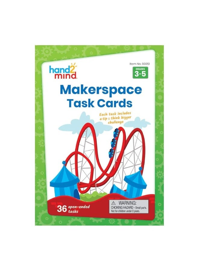 hand2mind Makerspace Task Cards STEM Learning Cards for Kids Grade 35 36 STEM Activities Kids Building Projects Learning Cards Educational Toys Fun Ideas on What to Build Classroom Supplies