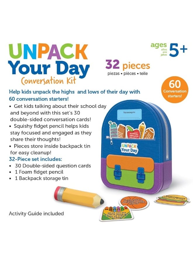 Learning Resources Unpack Your Day Conversation Kit - Social Emotional Learning Games for Kids Ages 5+, Conversation Starters for Kids,Educational Toys ,Birthday Gifts for Boys and Girls