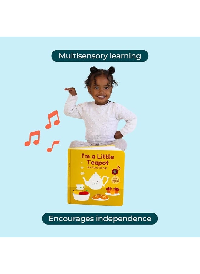 Cali's Books - 'I'm a Little Teapot' Interactive Musical Book for Toddlers 1-3, Books for 1 Year Old with Six Nursery Rhymes About Food - Sound Book for Toddlers