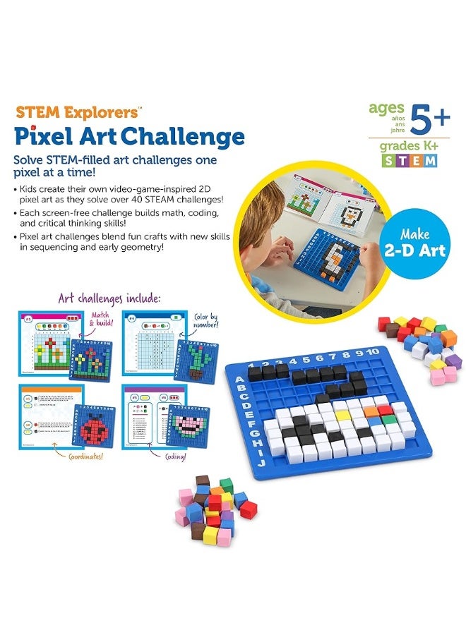 Learning Resources STEM Explorers Pixel Art Challenge 402 Pieces Ages 5 STEM Toys For Kids Coding Basics For Kids STEM Activities For Classroom Medium