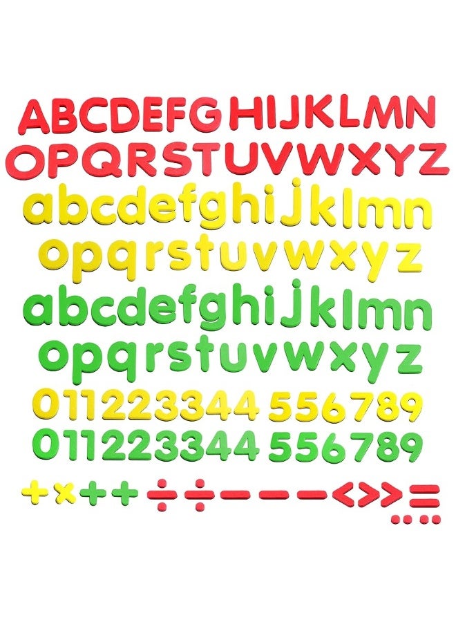 SpriteGru 123 PCs Magnetic Form Letters and Numbers with Uppercase and Lowercase Plus Symbols for Alphabet Vocabulary Math (Each Measures About 1.2