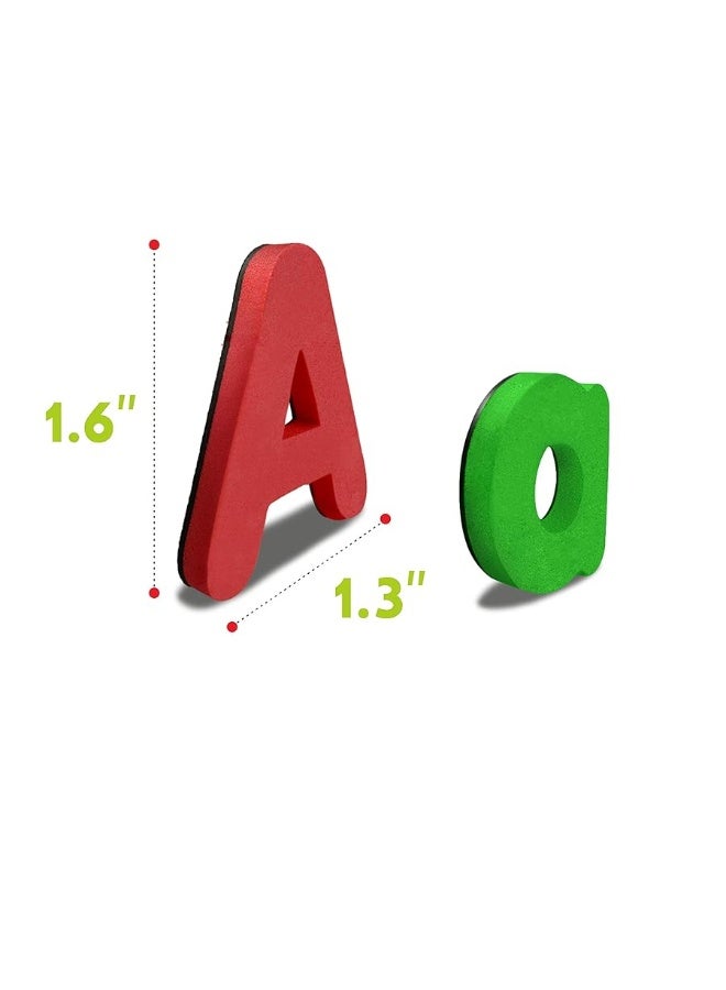 SpriteGru 123 PCs Magnetic Form Letters and Numbers with Uppercase and Lowercase Plus Symbols for Alphabet Vocabulary Math (Each Measures About 1.2