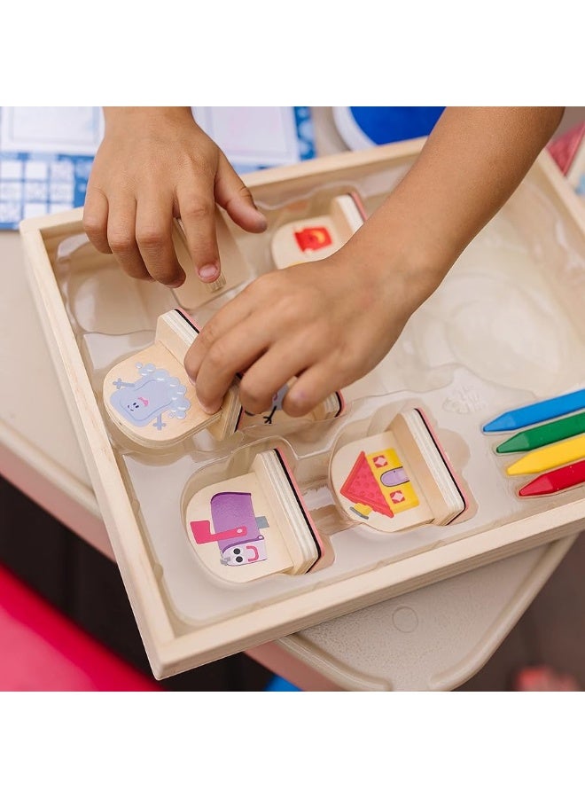 Melissa & Doug Blue's Clues & You! Wooden Handle Stamps and Activity Pad (15 Pieces)