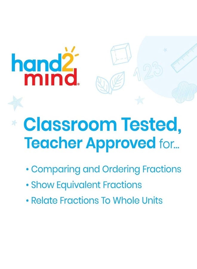 hand2mind Plastic Double-Sided Decimal and Fraction Tiles, Montessori Math Materials, Fraction Manipulatives, Unit Fraction, Fraction Bars Math Manipulatives, Homeschool Supplies (Set of 51)