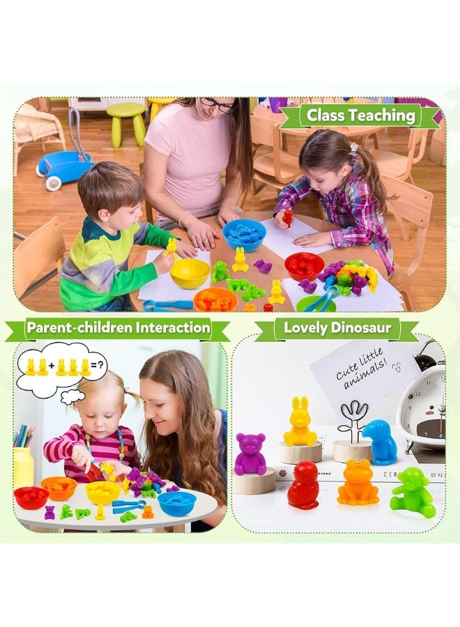 Counting Animal Matching Games Color Sorting Toys with Bowls Preschool Learning Activities for Math Educational Sensory Training Montessori STEM Sets Gift for Toddlers Kids Boys Girls Ages 3 4 5 6