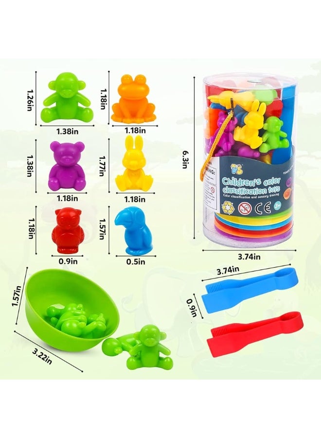 Counting Animal Matching Games Color Sorting Toys with Bowls Preschool Learning Activities for Math Educational Sensory Training Montessori STEM Sets Gift for Toddlers Kids Boys Girls Ages 3 4 5 6