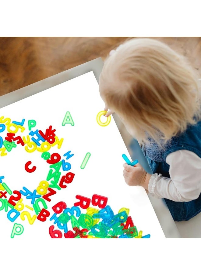 67 Pcs Plastic Practice Set Transparent Letters and Numbers Include Uppercase Letters Lowercase Letters and Numbers Colorful Plastic Letters and Numbers for Kids Counting and Spelling, Ages 3+