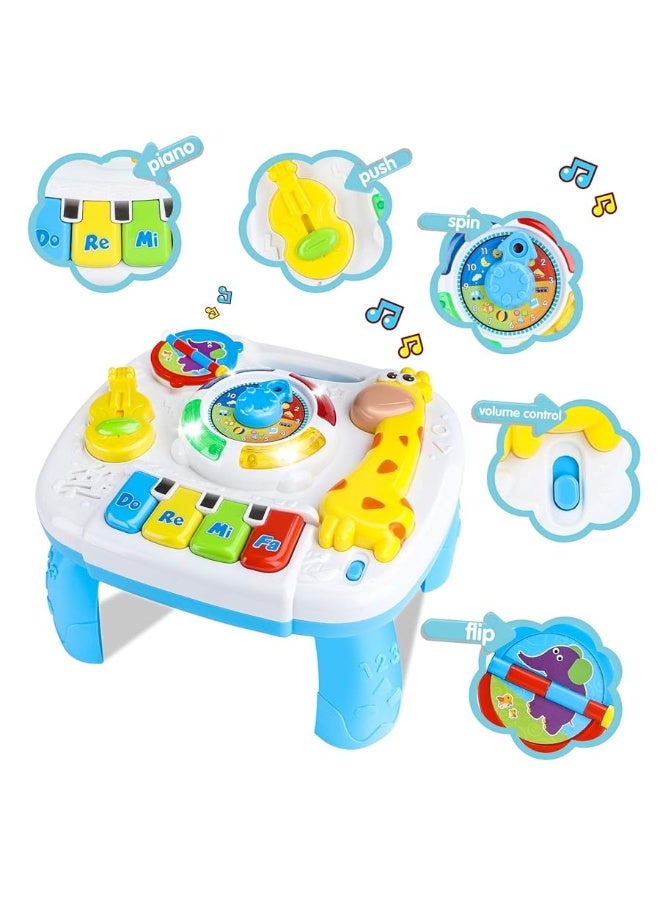 Baby Toys 6 to 12-18 Months Musical Educational Learning Activity Table Center Toys for Toddlers Infants Kids 1 2 3 Year Olds Boys Girls Gifts Size 9.7 x 8.7 x 7.1 Inches